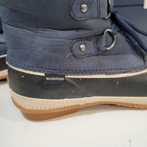 Jambu JBU Cleveland Waterproof Duckboots Faux Fur Lined Size 9M Navy Blue - Picture 9 of 12
